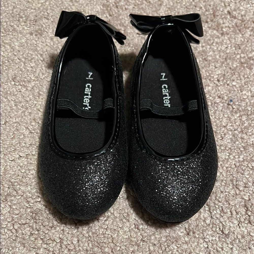 Carter's Black Dress Shoes with Decorative Bows - Picture 2 of 3